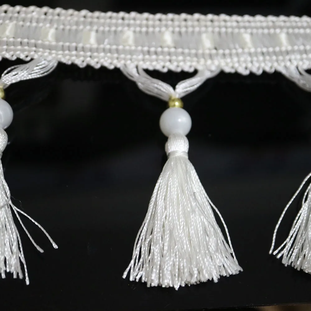 1yard beaded fringe trims for clothes curtain Handmade beading trimmings diy sewing accessories