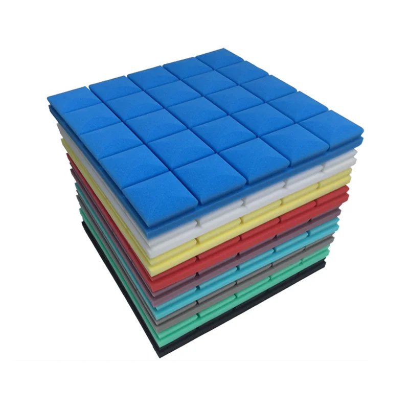 8 цветов, 4 шт., 50x50x5 см, студийная акустическая Звукоизоляционная пена, Звукопоглощающая Панель, плитка, клиновидная Защитная губка