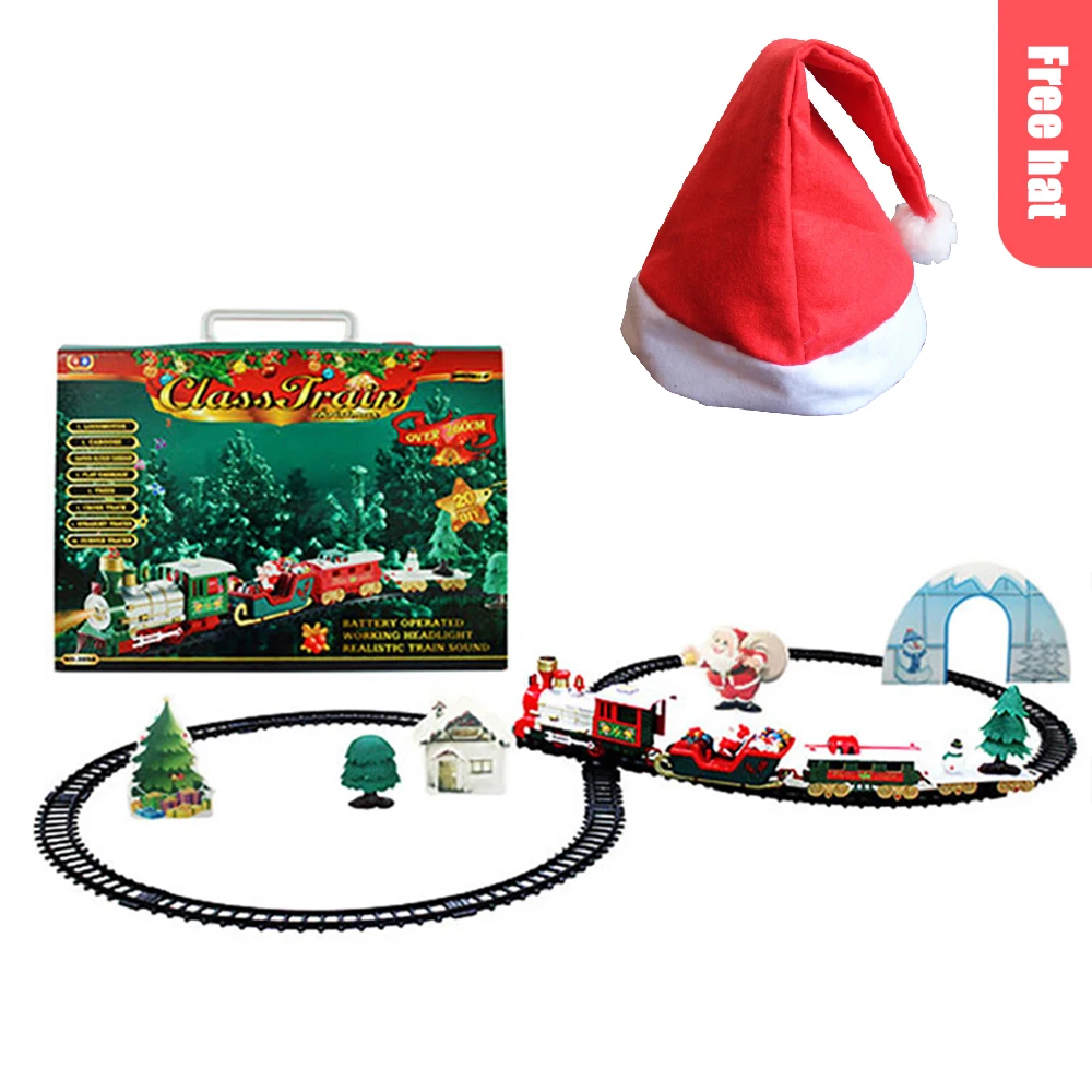 Christmas Electric Rail Car Train Toy Children's Electric Toy Railway Train Set Racing Road Transportation Building Toys 282539