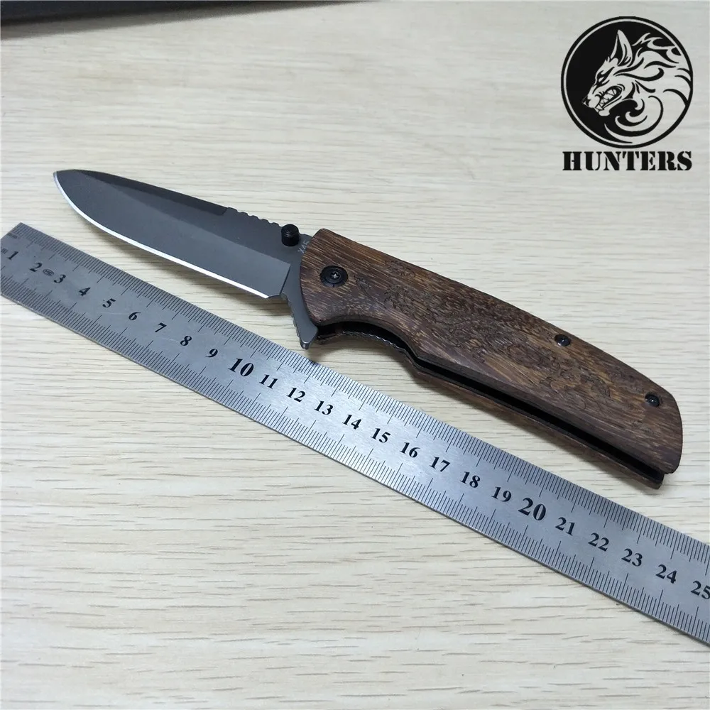 Tactical outdoor hunting camping survival knife ebony handle folding 59HRC high hardness 3CR13MOV blade | Инструменты