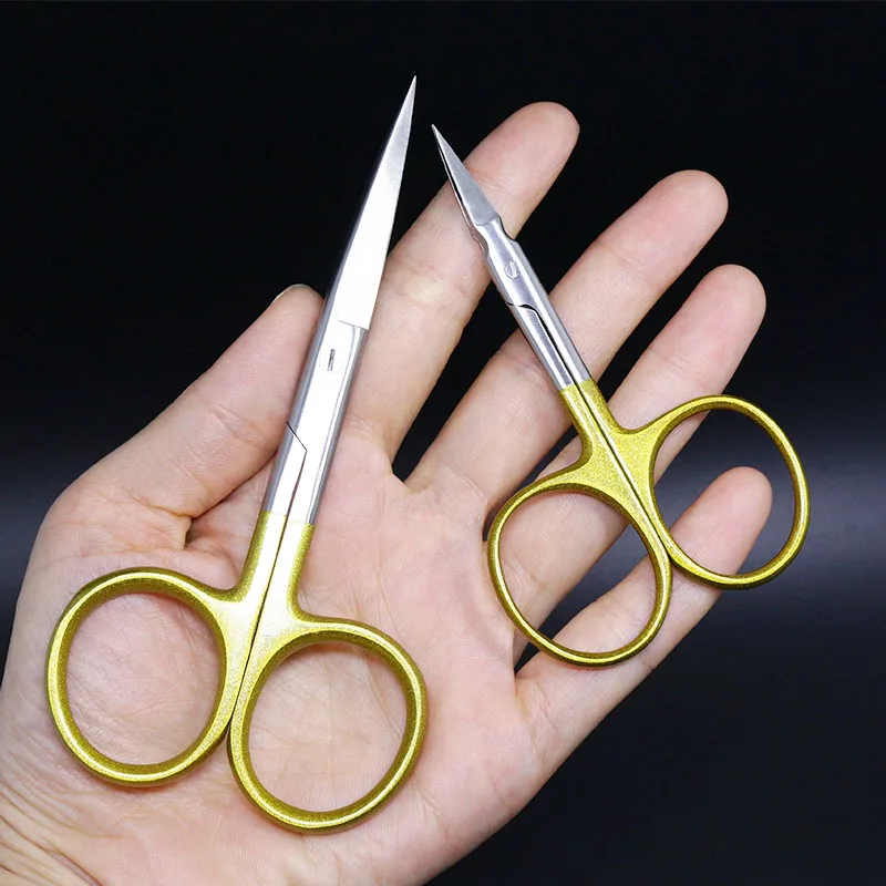 Fly Tying Scissors 1pcs hard&super sharp fly tying scissors with arrow point or long heavy straight blade fly fishing tools for precise cutting