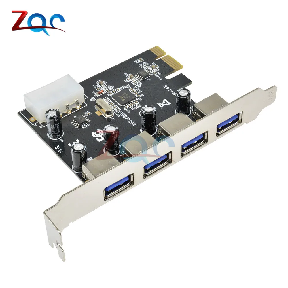 4 порта PCI-E к USB 3,0 концентратор PCI Express карта расширения адаптер 5 гбит/с скорость для компонентов настольного компьютера