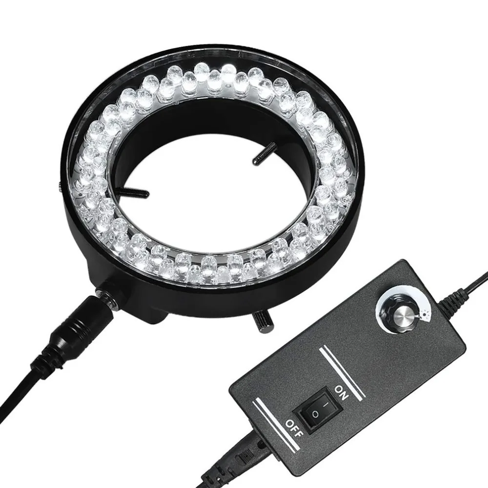 Регулируемый 56 светодиодный кольцевой осветитель лампа для промышленности стерео микроскоп камера Лупа AC 90 V-240 V адаптер питания