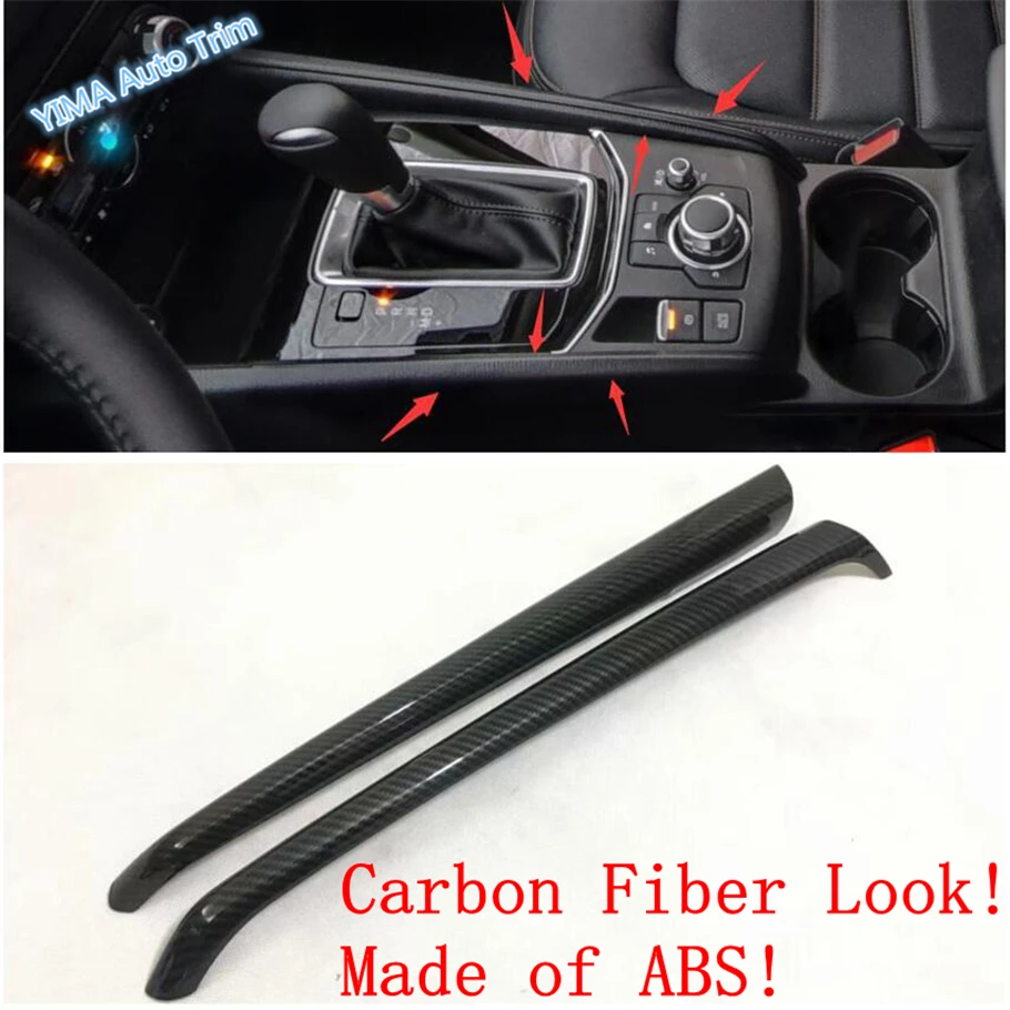 

Lapetus Auto Styling Stalls Gear Shift Panel Decorative Strip Cover Trim Fit For Mazda CX-5 CX5 2017 - 2020 / ABS Carbon Fiber