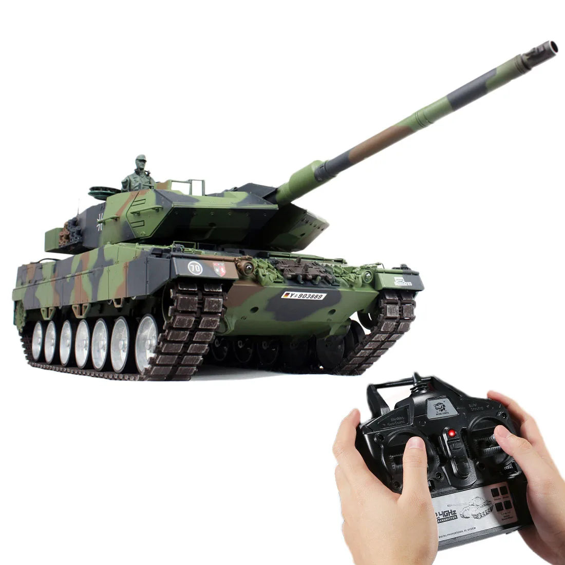 1:16 German Leopard Main Battle Tank 2.4G Remote Control Model Military Tank With Sound Smoke Shooting Effect
