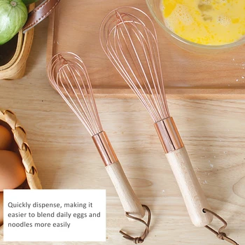

Stainless Steel Whisk Egg Beater Rose gold Manual Whisk Milk Cream Eggs food blender mixer Kitchen Utensils tools high quality