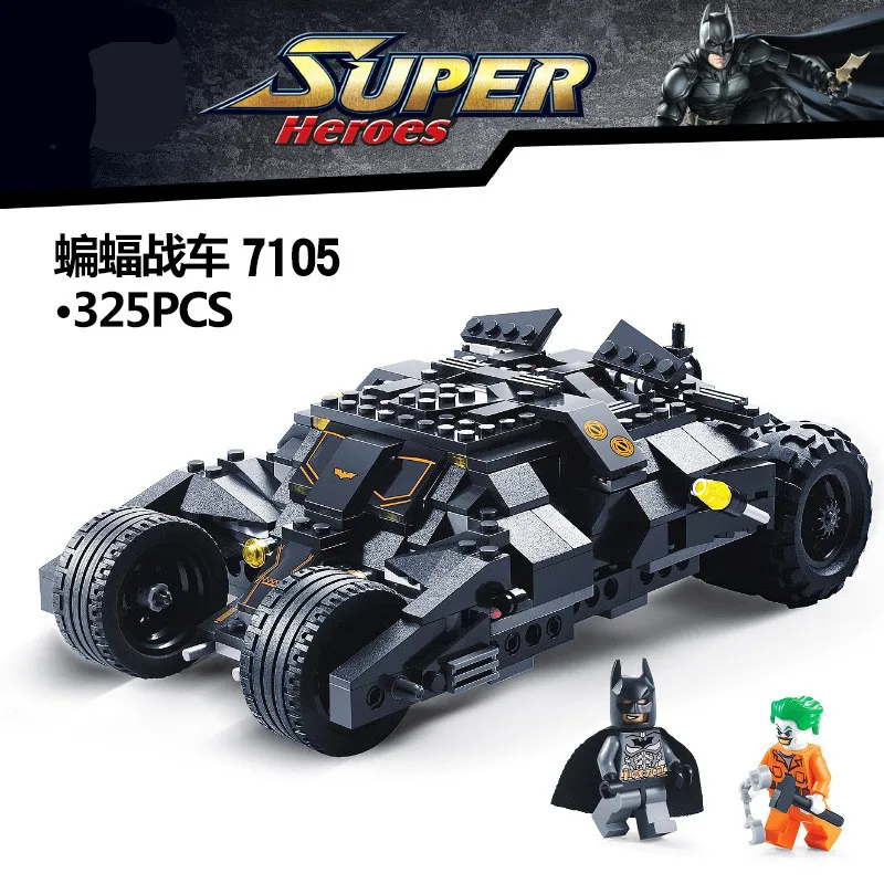 

328pcs Building Blocks Figure Batman Compatible with Legoingly Super Heroes Series Batmobile Sets Toys for Children Friends