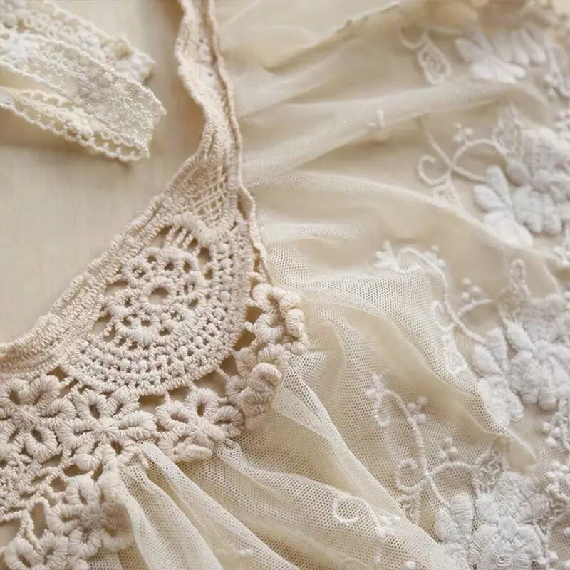 Sweet Lace Embroidered Fake Collar Shawl Blouse Decoration Detachable Collar Women's Shirt Dress False Top Accessories fake collar detachable collar shawl
