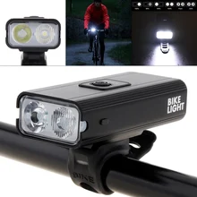 

SecurityIng Bike Headlight USB Rechargeable Waterproof 1200LM 2 XML-T6 Mountain Cycling LED Flashlight Lantern 6 Lighting Modes