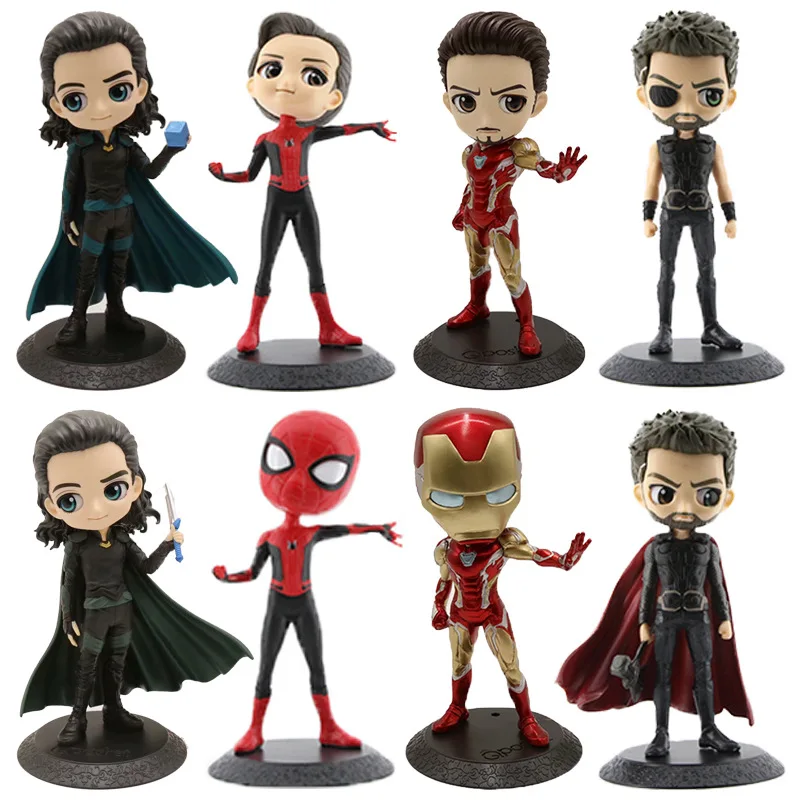 Горячие Q posket 15 см Мстители Marvel Endgame танос паук Халк Железный человек Капитан