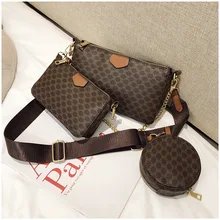 Винтаж цветок 3 шт./компл. Курьерские сумки для Для женщин через плечо в стиле ретро из искусственной кожи Сумочка Брендовая Дизайнерская обувь решетки сумки из натуральной кожи сумки