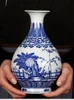 Jingdezhen blue and white porcelain hand-painted antique Qianlong Vase Decoration living room flower arranging wine cabinet vase 6
