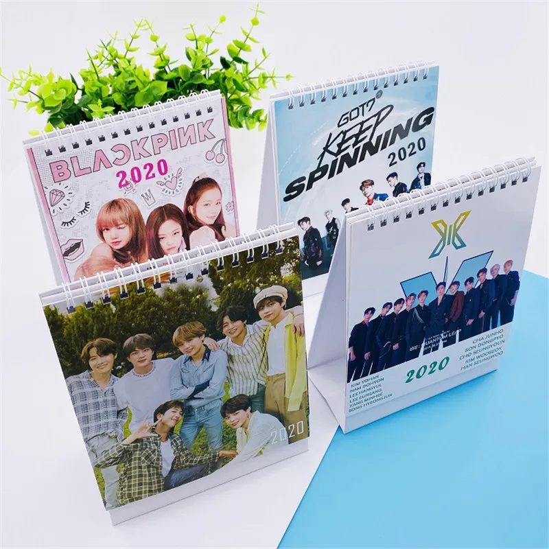 KPOP производство 101x1 Got7 черно-розовый Bangtan мальчики календарь Настольный Декор Ким Йохан Чо SEUNGYOUN JUNG KOOK карта душа