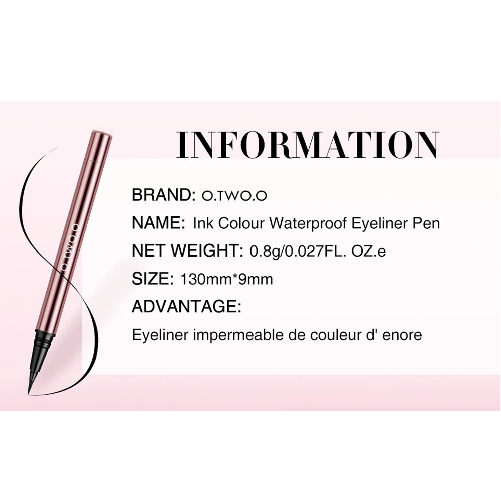 O.TWO.O Ink Color Liquid Eyeliner Pen Waterproof Long Lasting Black Brown Eye Liner Pen Profissional Eyeliner Delineador de ojos