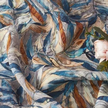 Весна и лето тонкая чистая рами цифровая печать одежда ткань высокого класса льняная ткань