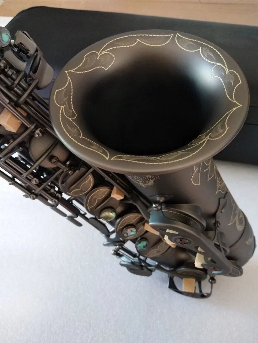SUZUKI Alto Saxophone E flat Matte Black Nickel Plated Professional Musical Instruments Saxophone Students