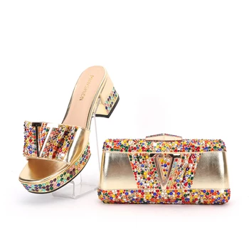 Medium Hell Fat Sole Beaded Flipflop with Matching HandBag