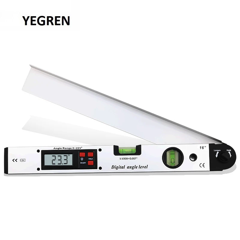 0-225 degree Digital Angle Inclinometer 400mm Level Measurer LCD Display Angle Meter Protractor Horizon Measuring Tools