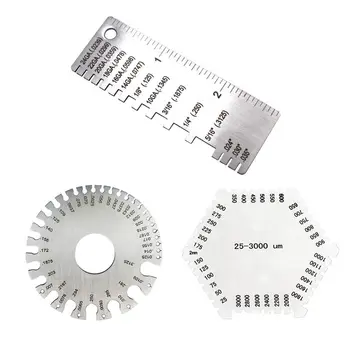

3pcs/set AWG SWG Wire Gauge Sheet Thickness Ruler Diameter Welding Gage Hexagon Wet Film Card