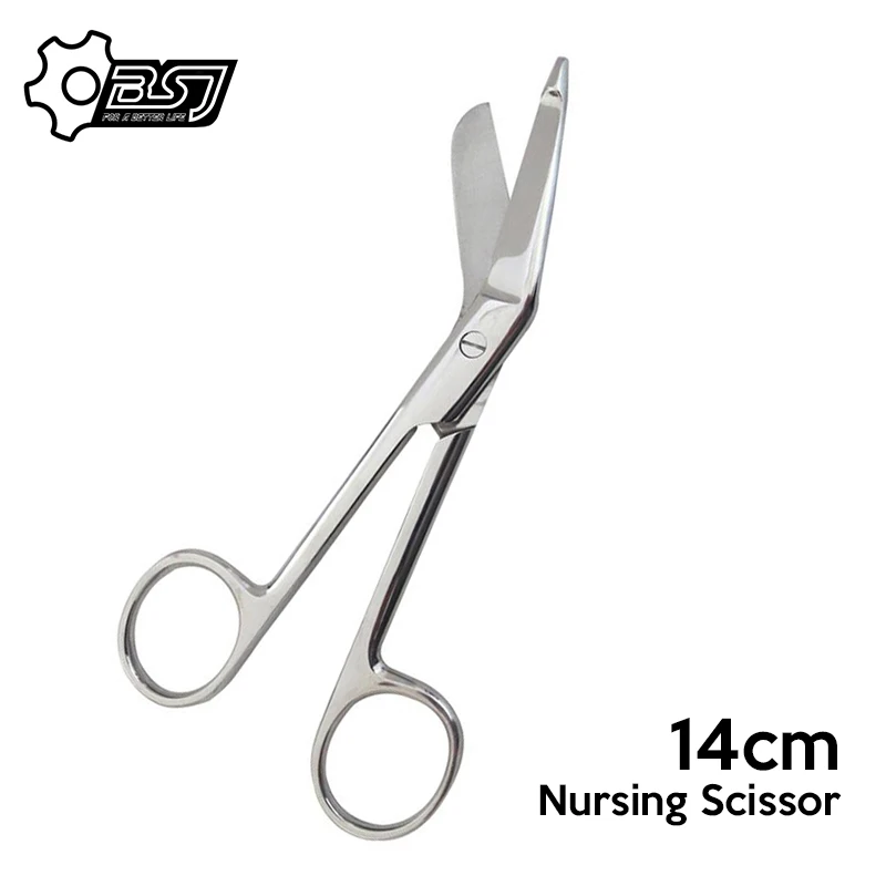 Tijeras de vendaje de acero inoxidable, 14cm, tijeras para cuidados médicos, uso doméstico