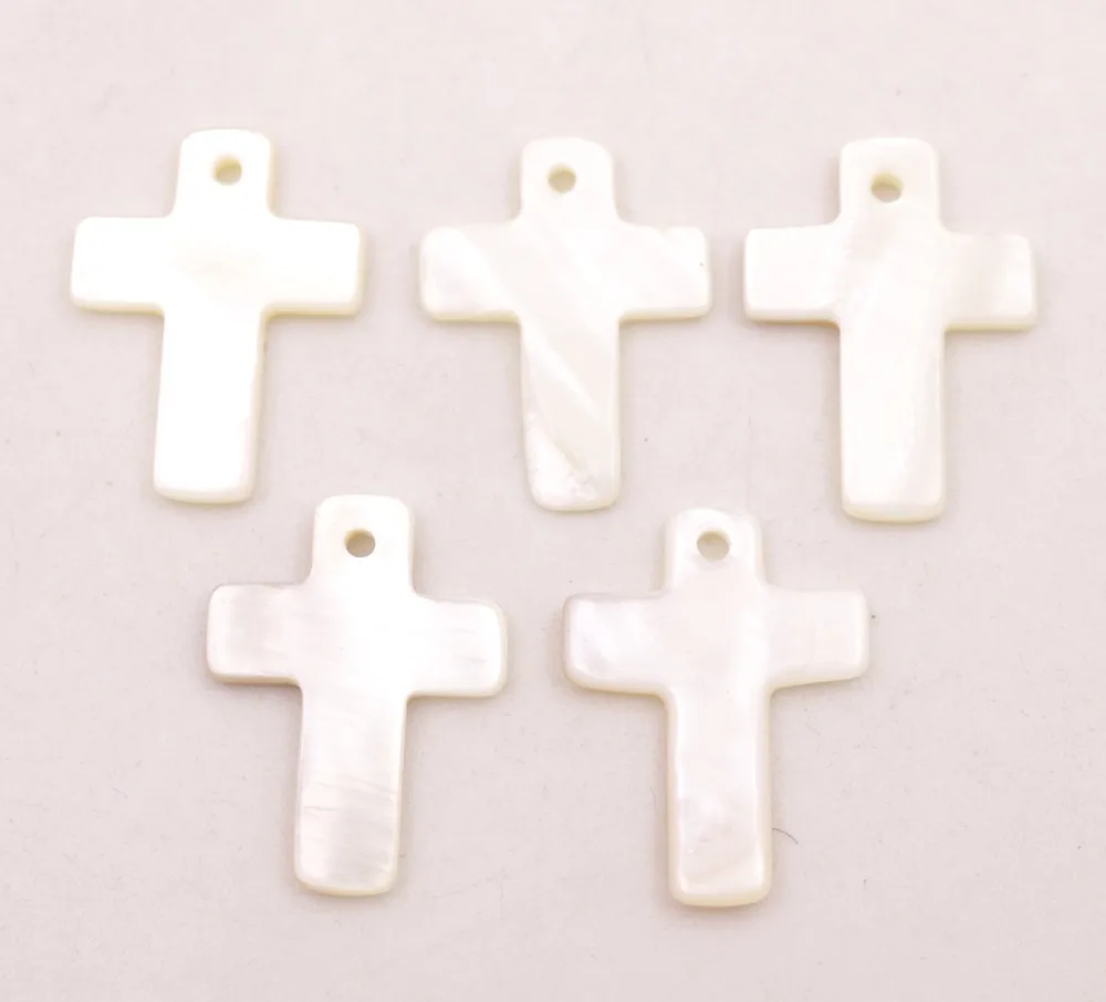 5 PCS Cross Shell Charms Pendant Natural White Mother of Pearl 17mmX22mm | Украшения и аксессуары