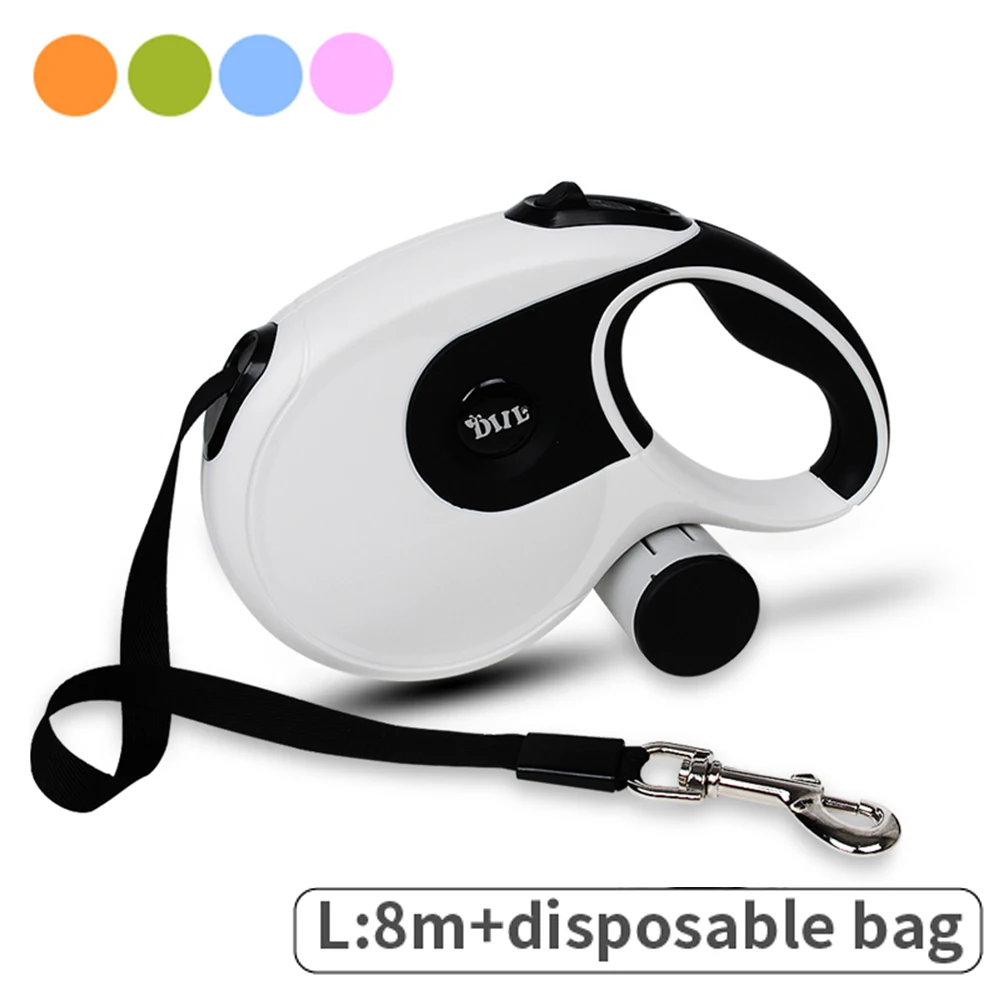 8M/5M Retractable Dog Leashes with poop bag Dispenser Automatic extending Walking Lead Leash for Pet supplies Accessories DGSA26