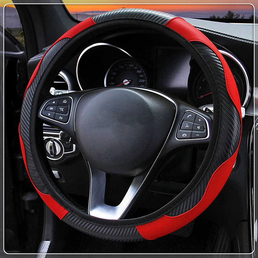 

Car Steering Wheel Cover Anti Slip PU Leather Carbon Fiber for Honda Pilot Insight HR-V CR-V Odyssey Jazz Fit Sports Ridgeline