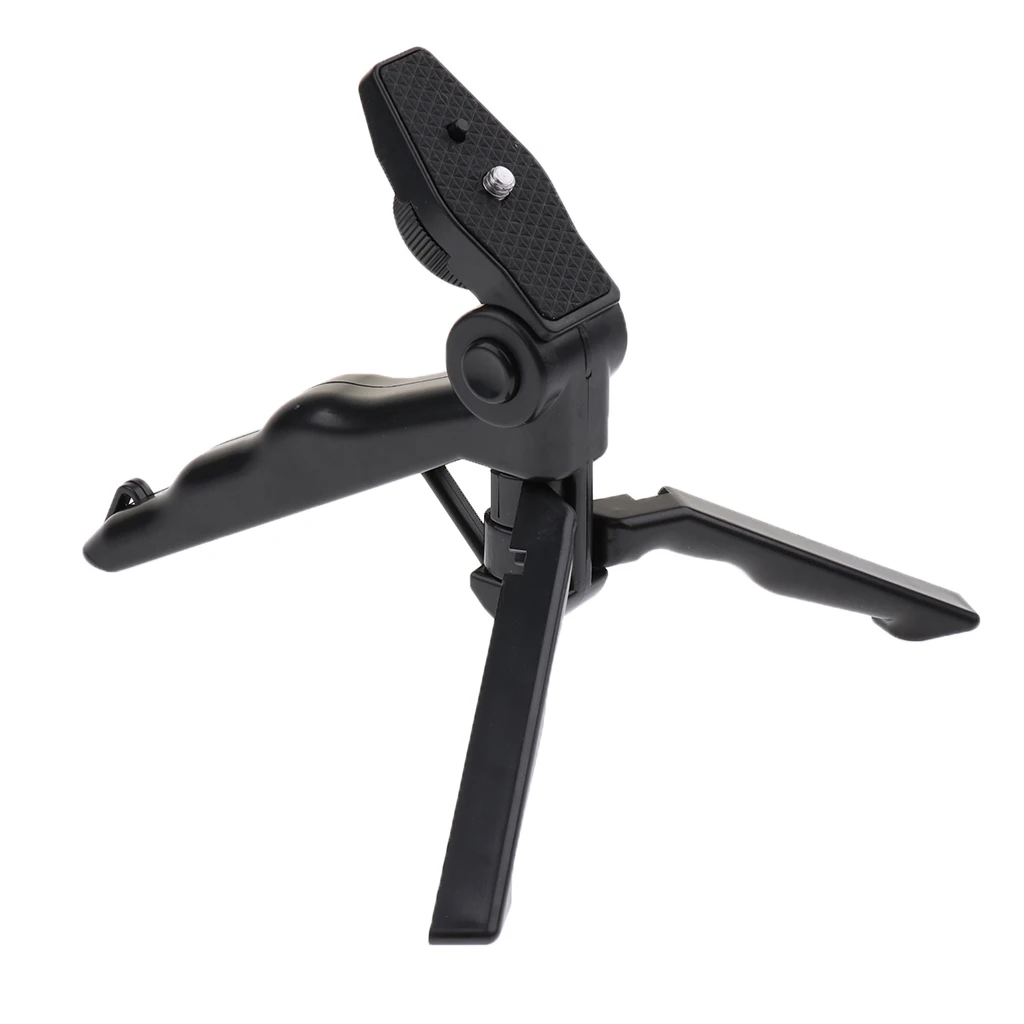 2 in 1 Folding Tripod Stand & Hand Grip Mount for GoPro Hero 5 4 3 3+ 2 1 - Black