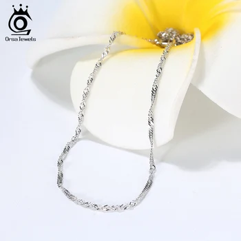 

ORSA JEWELS Italian 2.3mm Twisted Curb Singapore Rope Chain Necklace 925 Sterling Silver Chain for Pendants Necklaces SC02