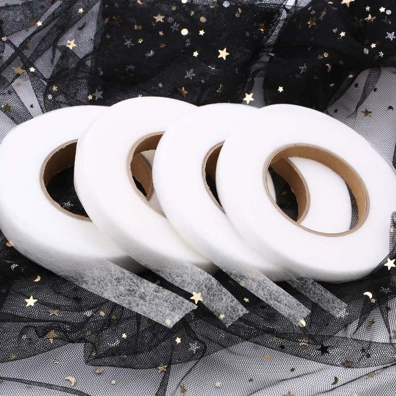 

70yards White/black Double Faced Adhesive Fabric Non-woven Patchwork Interlinings Iron On Melt Omentum DIY Garment Accessories