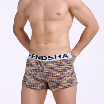 

summer Men plaid boxer Underwear Boxer Shorts grid Men Boxers Loose Homewear Sleepwear For Man with pouch