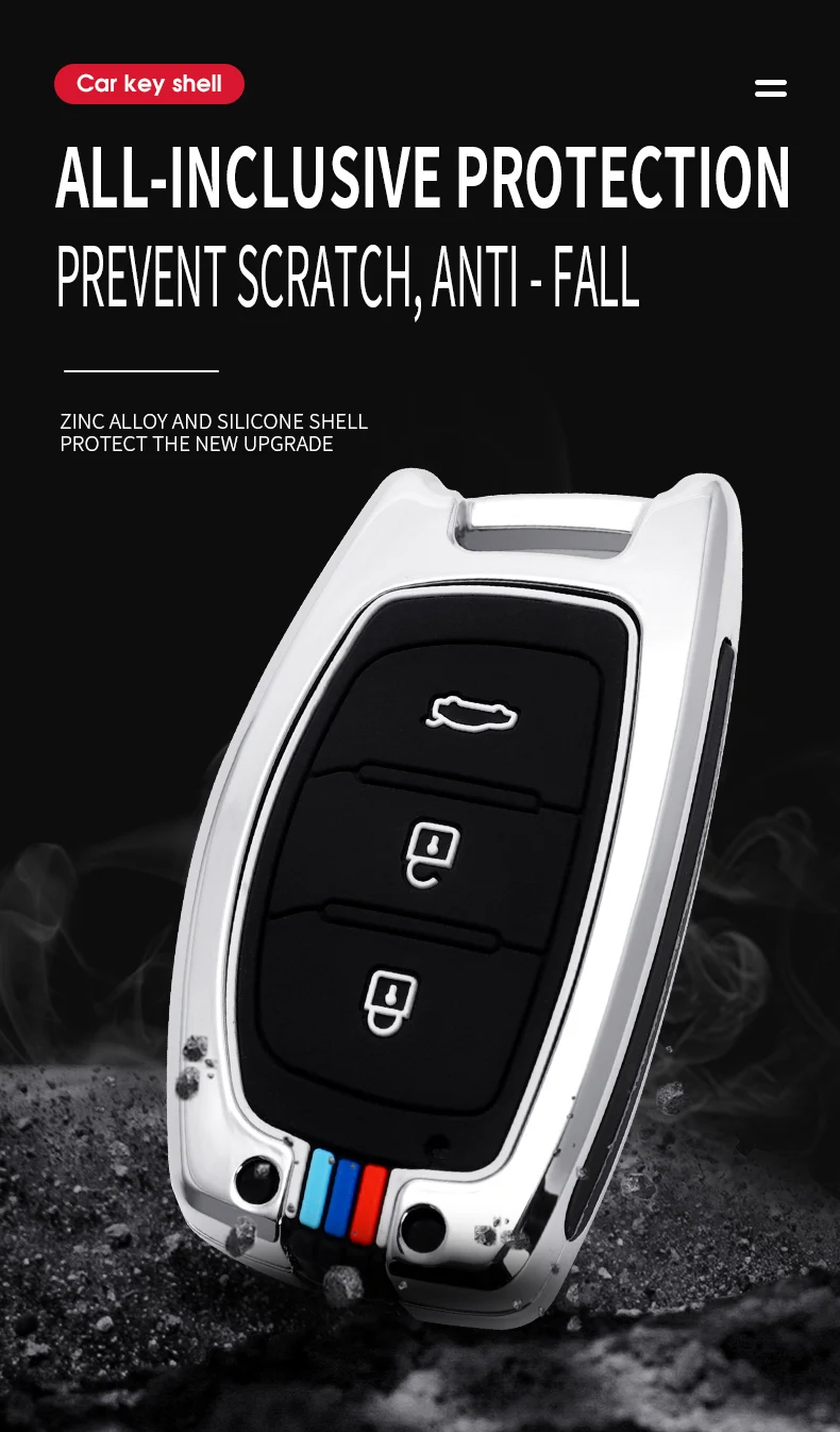 Custodia per chiave auto in lega di zinco per HYUNDAI TUCSON IX35 SOLARIS I25 I30 MISTRA ACCENT Car KEY Bag Smart Key Car Styling portachiavi - Hf002cb8932724feebef6eb91f49fe1aea