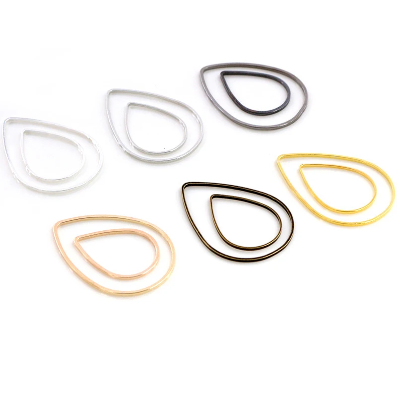 

50pcs/Lot 20x15/22x30mm 6 Colors Plated Drop Copper Ring for Earrings findings Earwire Jewelry charms jewelry making Accessories
