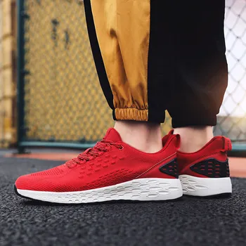 

Nice Pop Breathable Comfortable Mesh Men Shoes Casual Lightweight Walking Male Sneakers Fashion Lace Up Footwear June3