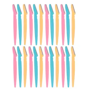 

24pcs Stainless Steel Eyebrow Razor Cosmetic Eyebrow Shaving Knife Grainer Eye-brow Shaping Grainer (Colour Mixture)
