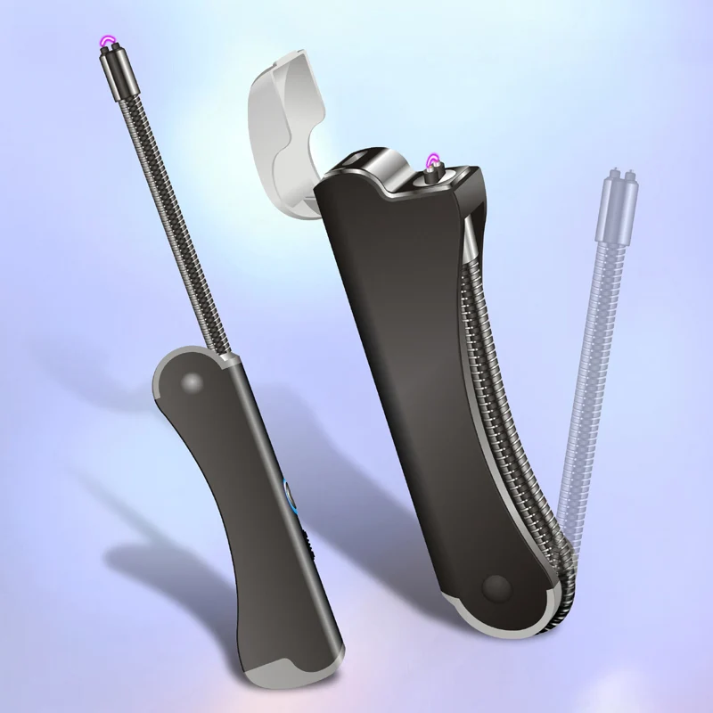 ice black Многофункциональная Электронная зажигалка, сменные дуговые зажигалки для сигарет, ветрозащитные, для походов на природе, для пожарного стартера, подарок для бойфренда - Цвет: ice black