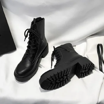 

Tube Short Martin Boots women 2020 High Quality Women's Casual Fashion Motorcycle Boots Autumn and Winter New Trend Ankle Boots