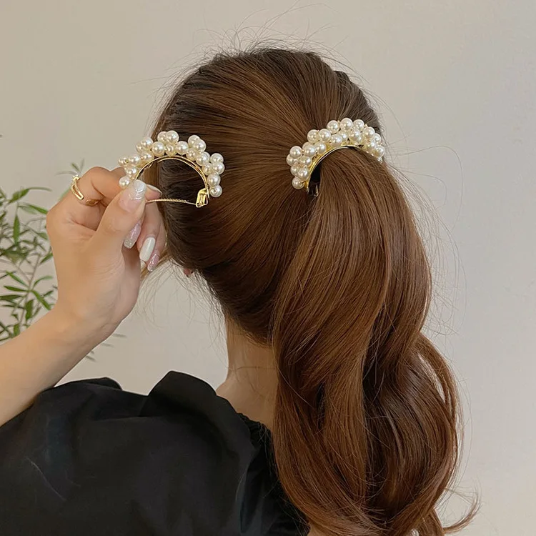 Elegant Women Flower Head Hair Clips Claw Barrette Clamp Korean Style Hairpin 