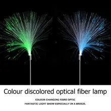 2 шт. уличный светодиодный светильник для газона из оптического волокна на солнечной батарее, меняющий цвет, садовый светильник, не требующий проводки, удобная установка