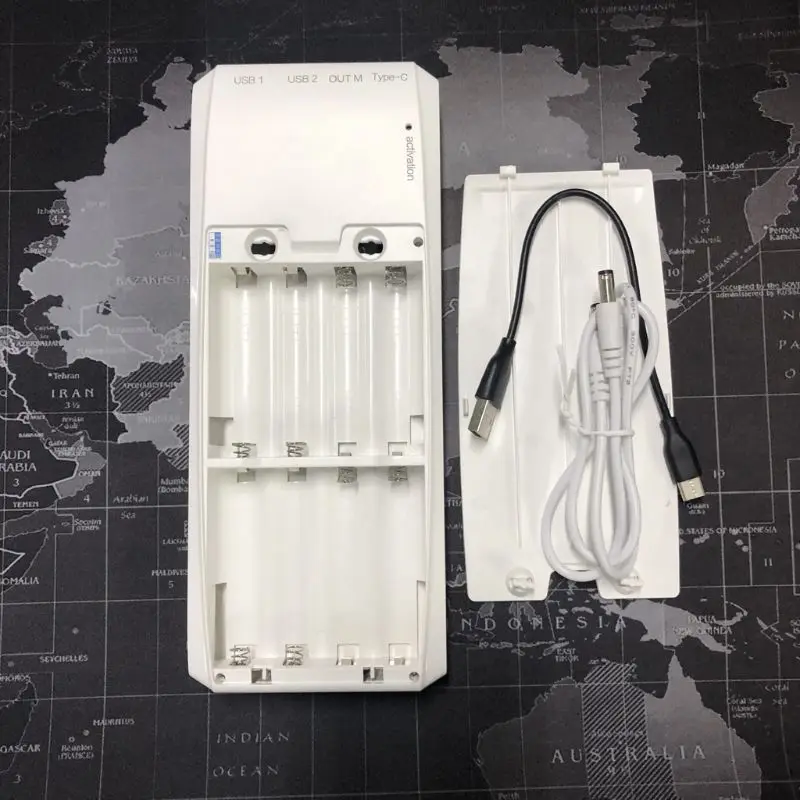 Koop (Geen Batterij) QD188 PD Dual Usb Qc 3.0 + Type C Pd Dc Output 8X18650 Batterijen Diy Power Bank Doos Houder case Fast Charger