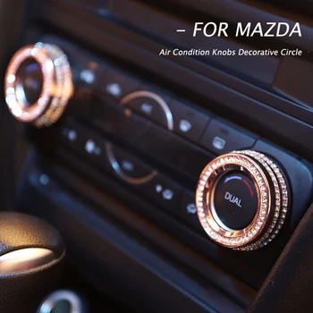 

2Pcs/Pair Air Condition Knobs Decorative Circle Trim For Mazda CX-4 CX5 2017 2018