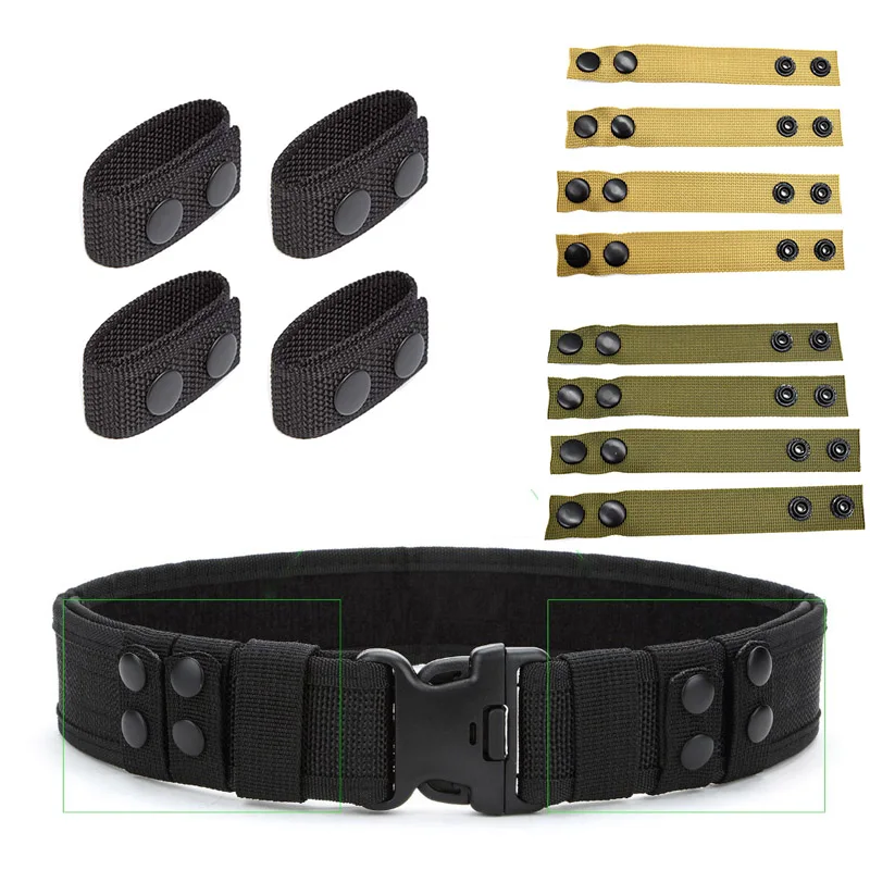 4 Pcs Tactical Duty Belt Keeper With Double Snaps Portable Nylon