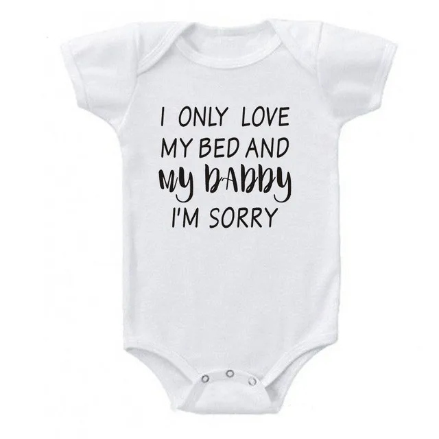 Одежда для новорожденных с надписью «I Only Love My Baby» и «My Momma»/«Daddy»; Детский комбинезон с надписью; одежда для малышей - Цвет: My Daddy-White