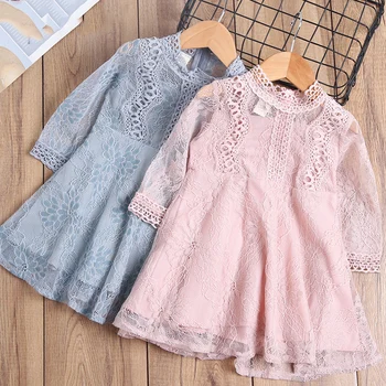 

2020 Sping Princess Girl Dresses Children Clothing Dresses Lace New Year Mesh Kids Dresses Girls Wedding Dress