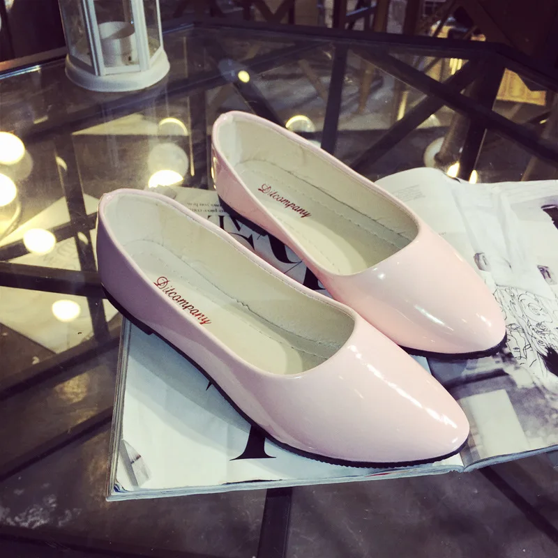 

2019 Spring And Autumn New Style Korean-style Students Flat Small Leather Shoes round Shallow Mouth Boat Shoes Single Shoes Comf