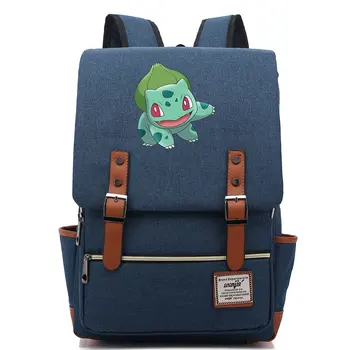 

New Squirtle Charmander Printed Boy Girl Kids Student School Bags Teenagers Canvas Women Bagpack Men Laptop Backpack Travel Bag