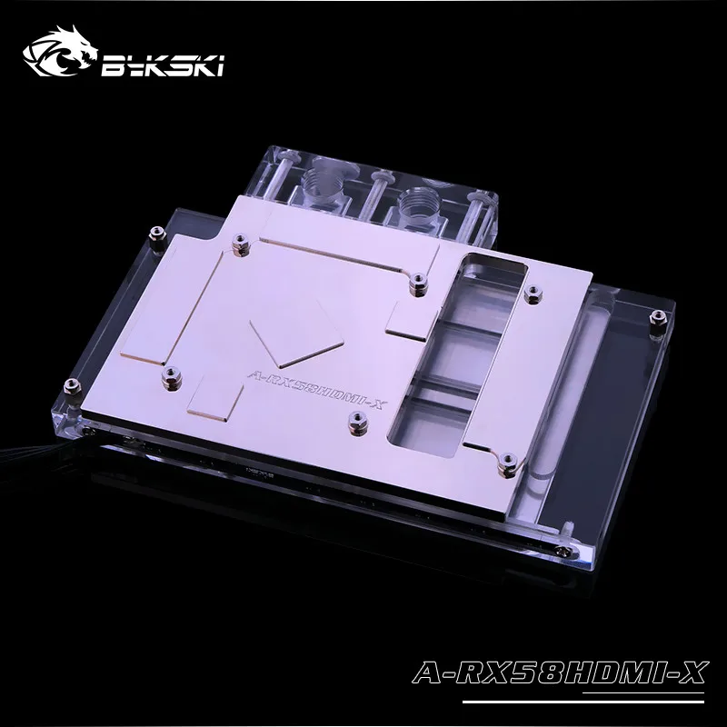 Bykski полный охват RGB/A-RGB GPU водяной блок для VGA AMD RX580 HDMI видеокарта A-RX58HDMI-X