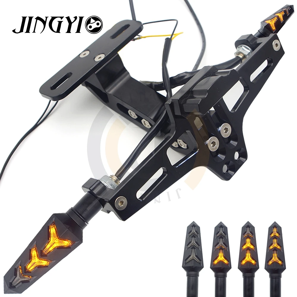 

Motorcycle Rear License Plate Mount Holder and Turn Signal Light For YAMAHA jog rr fz 25 mt 09 fjr1300 r6 2008 r1 2009