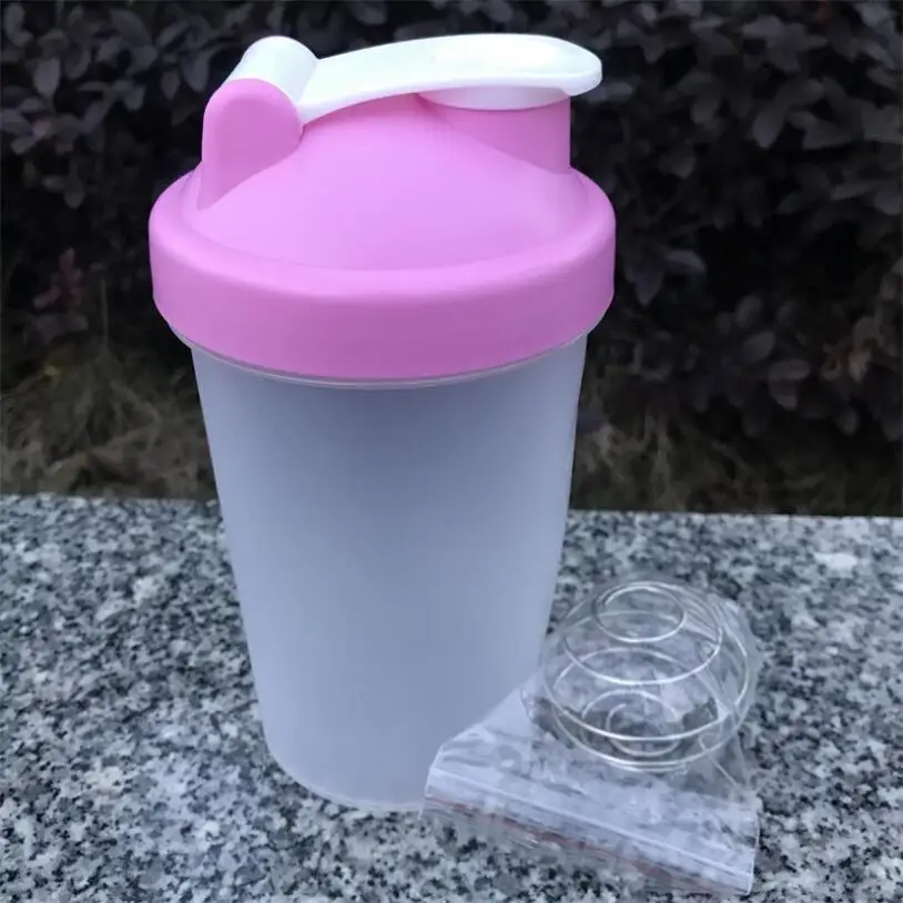 06 PINK 400 ML протеин порошок шейкер прямой питьевой Спортивная бутылка для воды портативный Открытый Фитнес бутылки фруктового сока - Цвет: 06 PINK