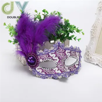 

Prom party halloween violet feather mask Hot sale Christmas dress party mask free shipping